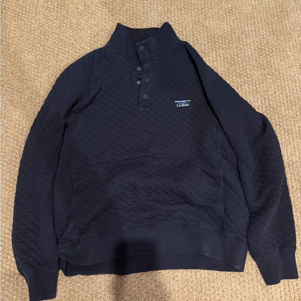 L.L. Bean Blue Quilted pullover